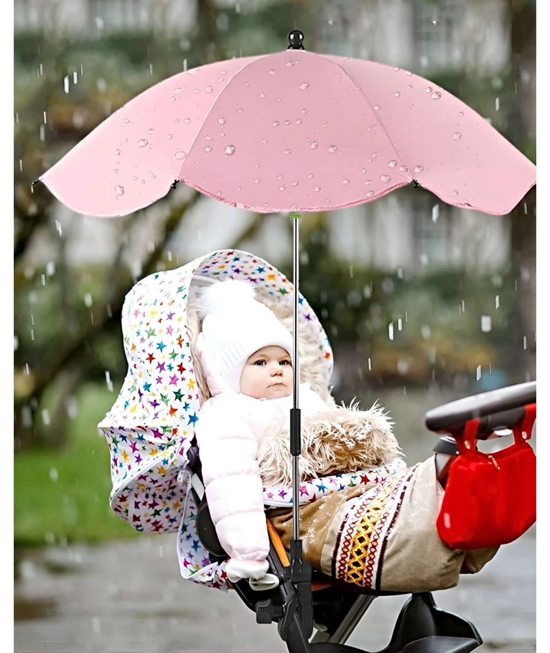 SOMBRILLA PARA COCHECITO DE BEBE  PORTATIL UV ROSA - 3