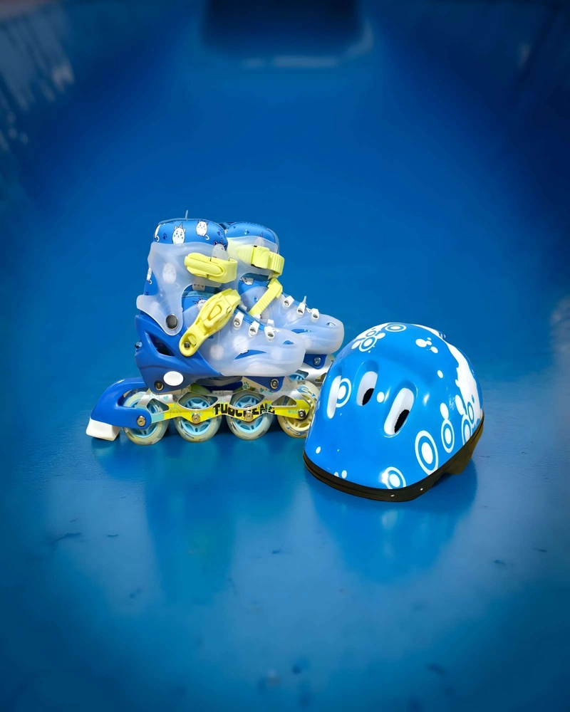PATIN LINEAL CON LUCES Y KIT TALLA M 35-38 AZUL CLARO - 3