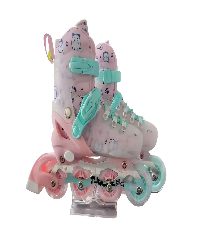PATIN LINEAL CON LUCES Y KIT TALLA M 35-38 ROSA2 - 2