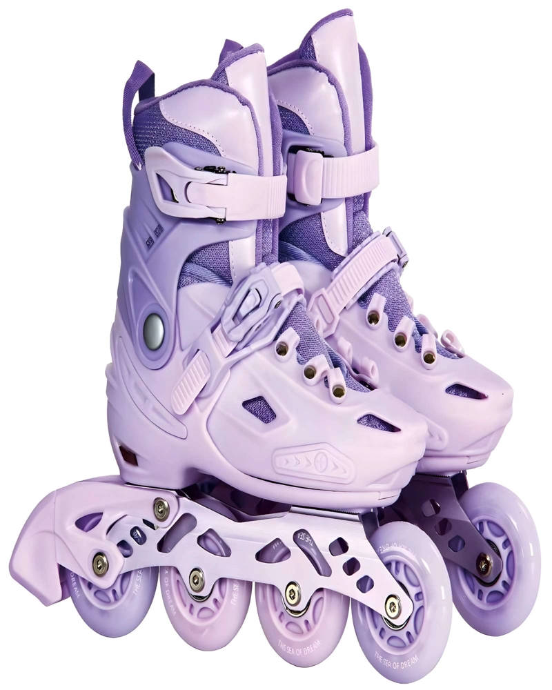 PATIN LINEAL CON LUCES Y KIT TALLA M 32-35 LILA1 - 2