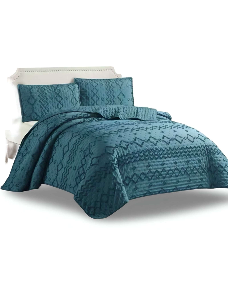 CUBRECAMA QUILT TUFTING DE LUJO SUAVE PLAZA Y MEDIA - 1