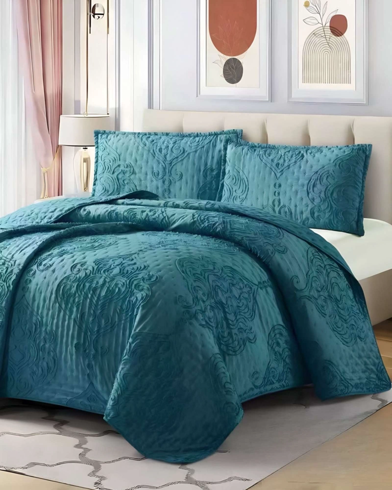 CUBRECAMA QUILT TUFTING DE LUJO SUAVE 2 PLAZAS - 4