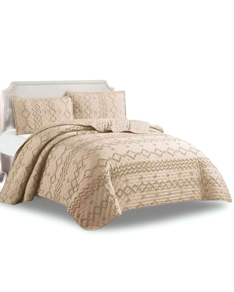 CUBRECAMA QUILT TUFTING DE LUJO SUAVE PLAZA Y MEDIA - 1