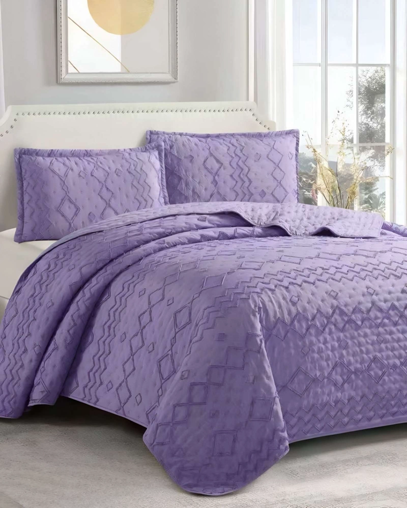 CUBRECAMA QUILT TUFTING DE LUJO SUAVE PLAZA Y MEDIA - 3