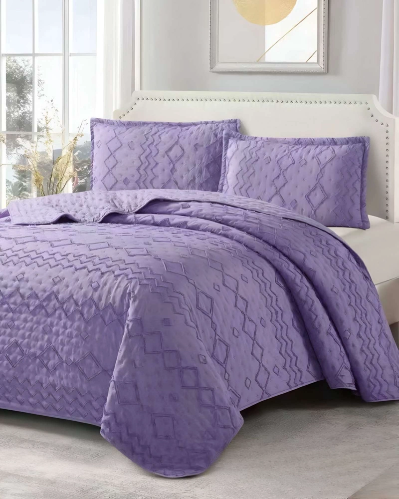 CUBRECAMA QUILT TUFTING DE LUJO SUAVE PLAZA Y MEDIA - 4