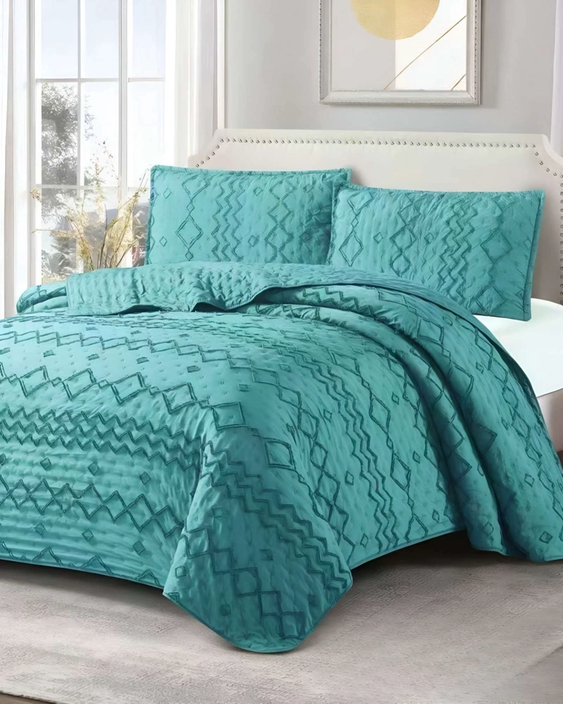 CUBRECAMA QUILT TUFTING DE LUJO SUAVE 2 PLAZAS - 4