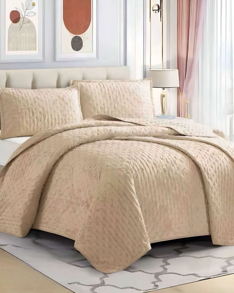 CUBRECAMA QUILT TUFTING DE LUJO SUAVE 2 PLAZAS - 3