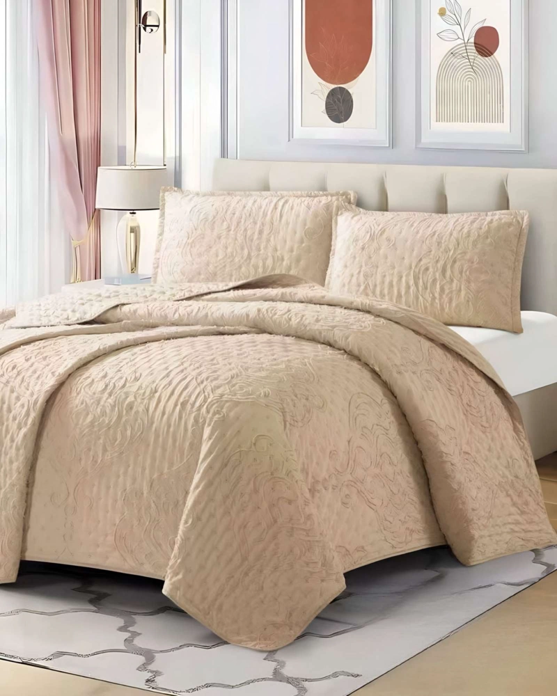 CUBRECAMA QUILT TUFTING DE LUJO SUAVE 2 PLAZAS - 4