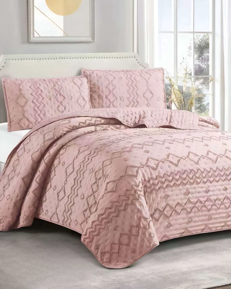 CUBRECAMA QUILT TUFTING DE LUJO SUAVE PLAZA Y MEDIA - 3