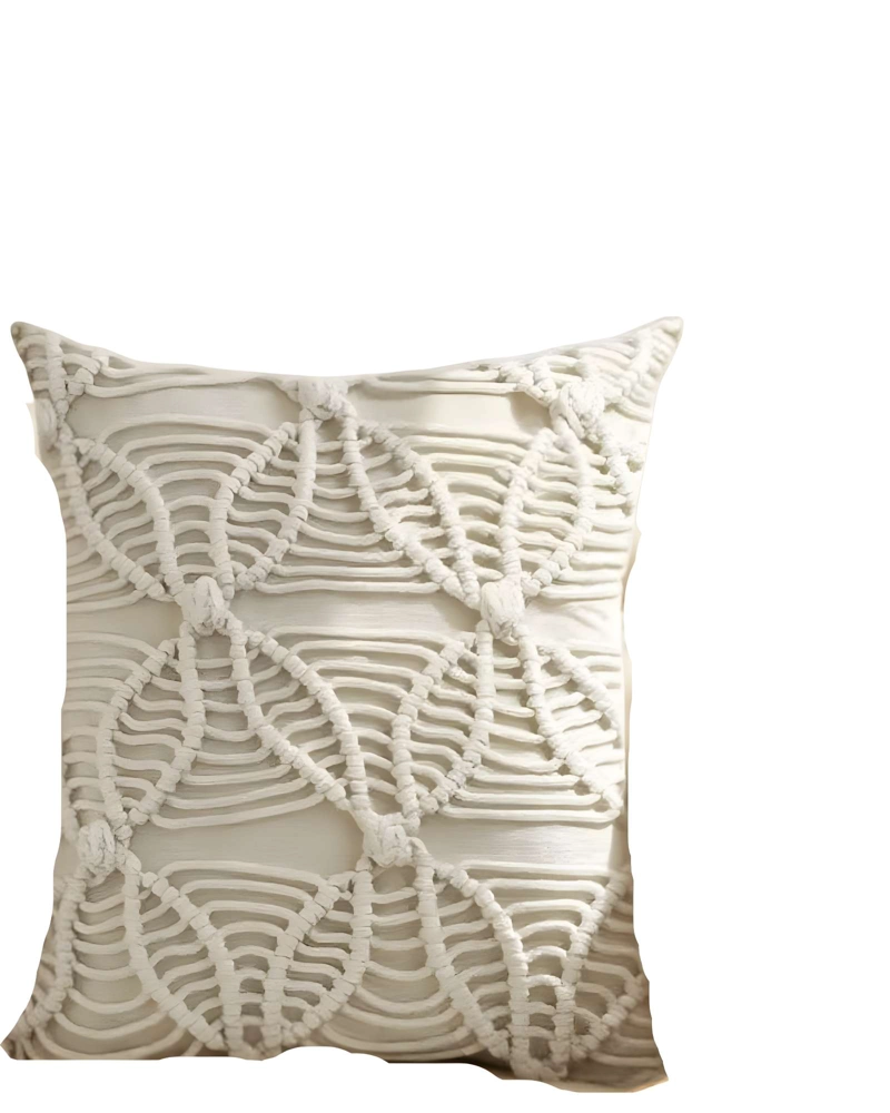 SET DE 2 FUNDAS DE COJIN ESTILO BOHEMIO 45X45 CM BLANCO 04 - 2