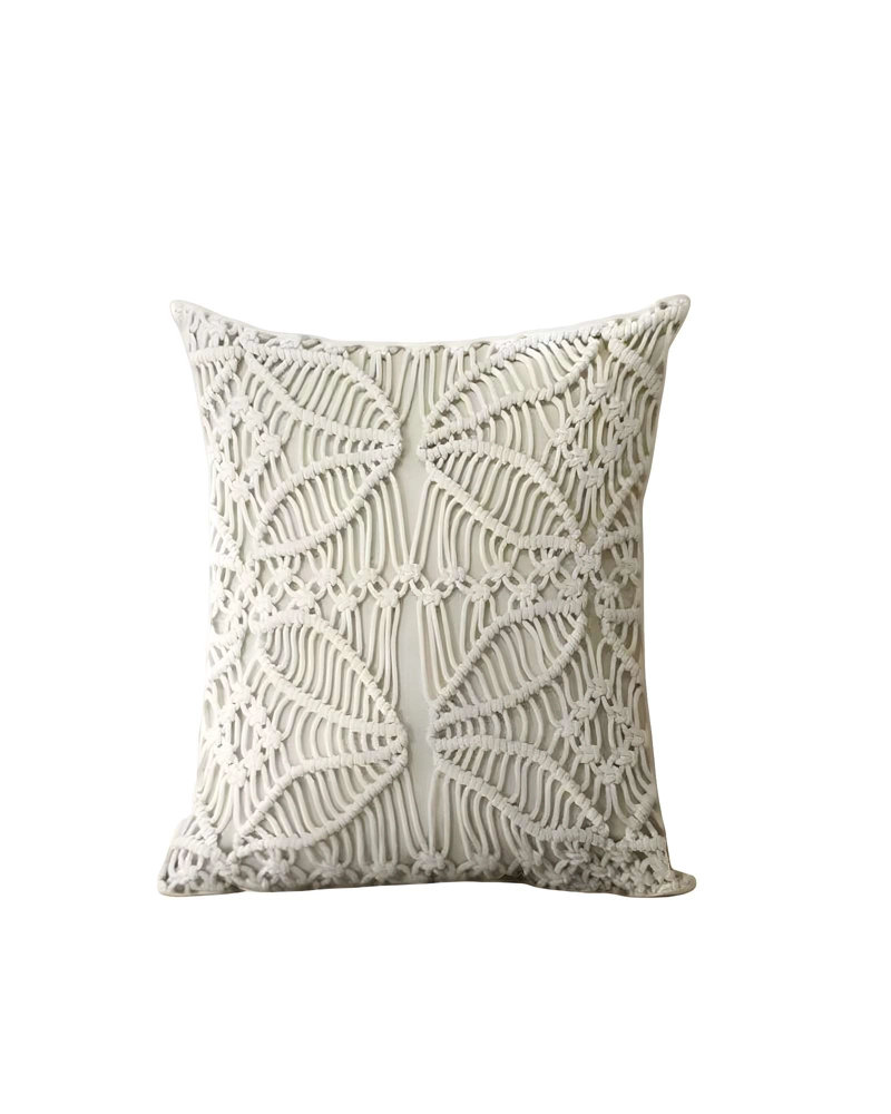 SET DE 4 FUNDAS DE COJIN ESTILO BOHEMIO 45X45 CM BLANCO 05 - 2