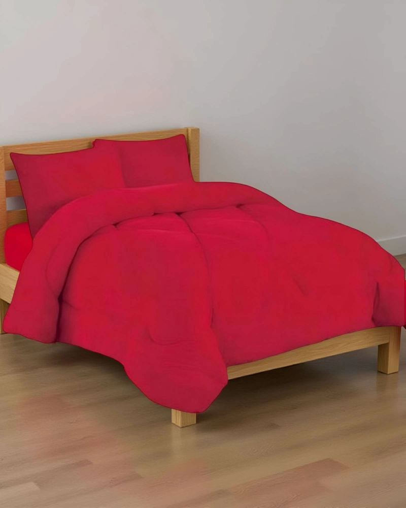 COBERTOR ELEGANTE DE INVIERNO UNICOLOR PLUSH CON CHIPORRO PLAZA Y MEDIA S49 - 2