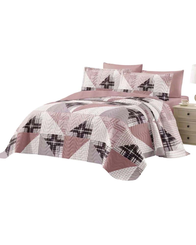 CUBRECAMA QUILT REVERSIBLE ELEGANTE Y LIVIANO 2 PLAZAS - 1