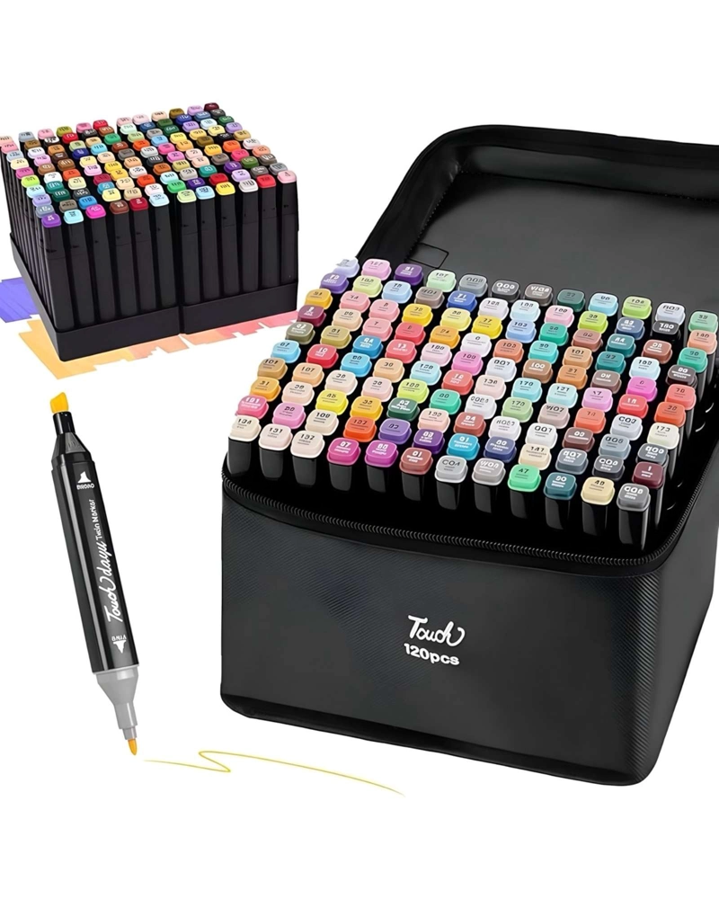 ROTULADORES 120 COLORES DE DIBUJO ARTISTICO DOBLE PUNTA - 1