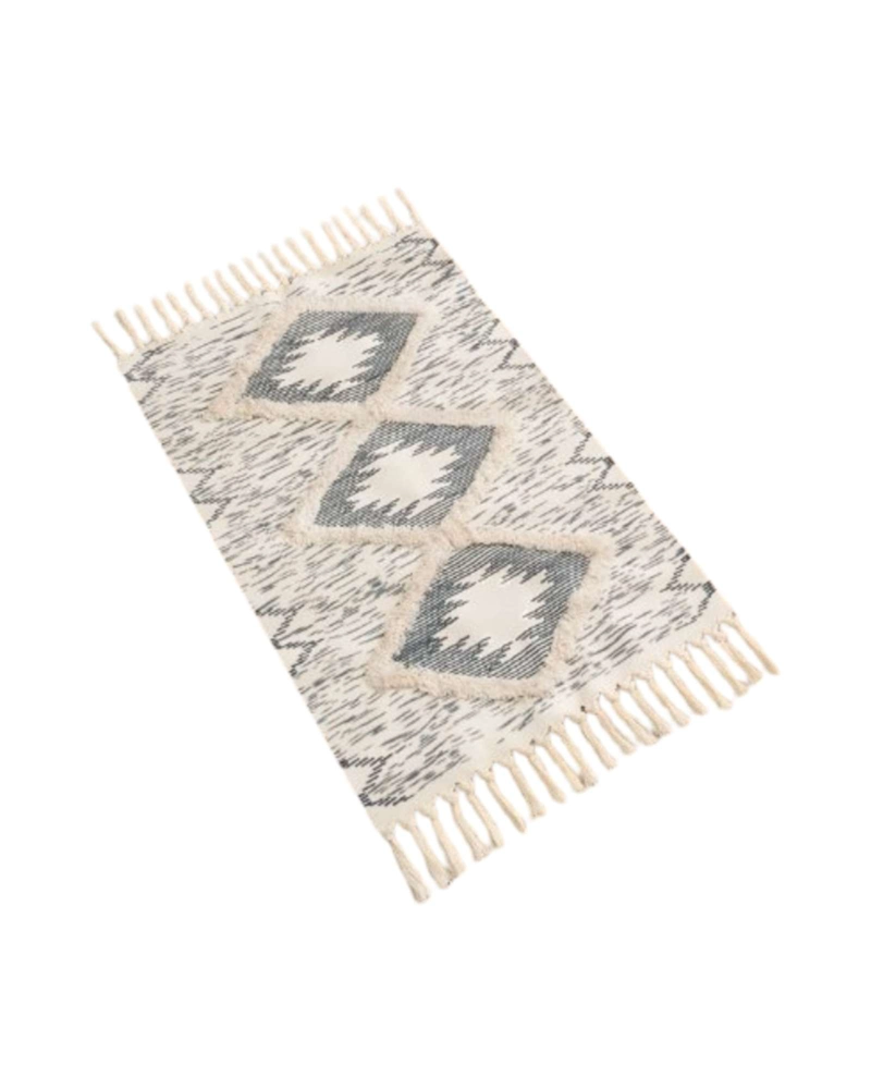 PACK DE 2 ALFOMBRA DE LINO BAJADA DE CAMA ESTILO BOHO MEDIDA 60 CM X 90 CM - 4