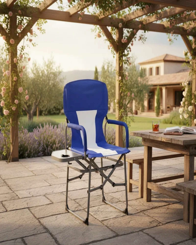 SILLA PLEGABLE DE PLAYA CAMPING PICNIC PORTA VASOS PORTATIL - 1