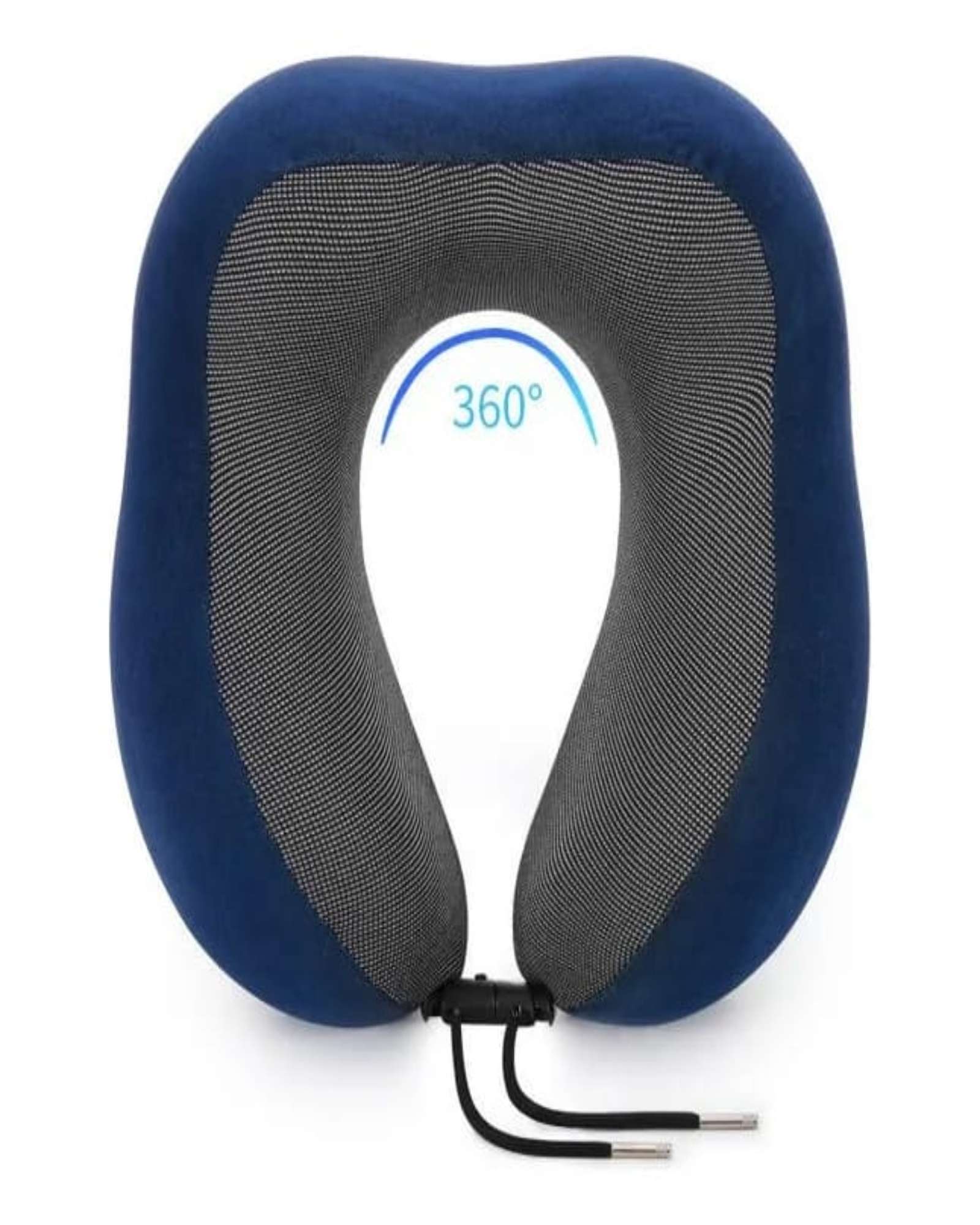 COMODA ALMOHADA DE CUELLO VIAJE TELA MAGNETICA AZUL - 1