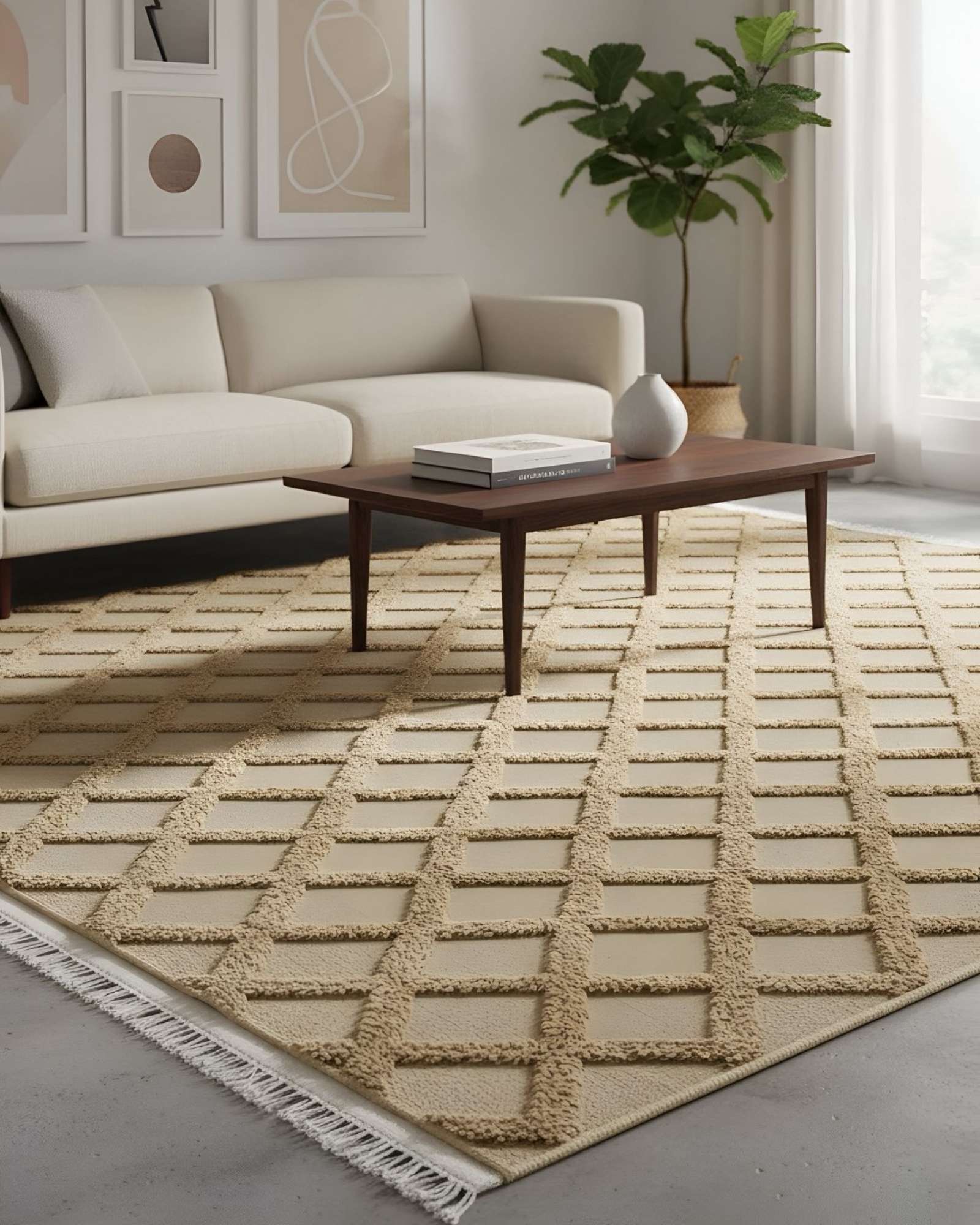 ALFOMBRA MODERNA JACQUARD BICOLOR 150X200 - 1
