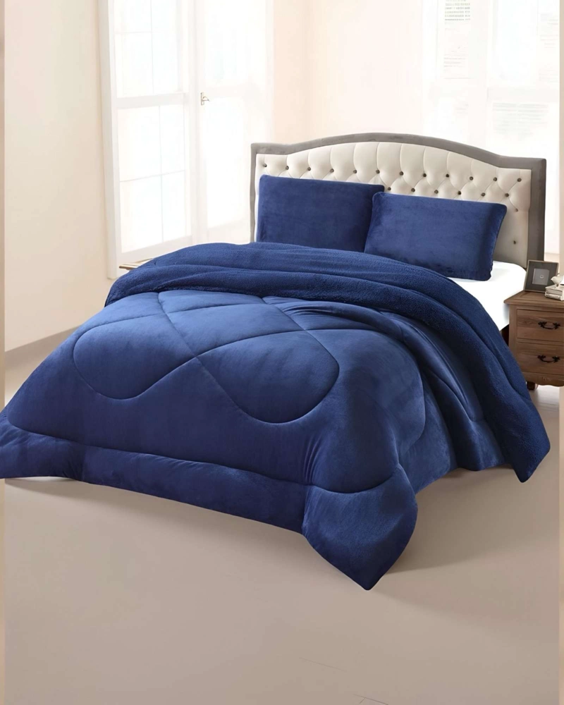 CUBRECAMA PLUSH CON CHIPORRO ACOLCHADO LISO KING - 4