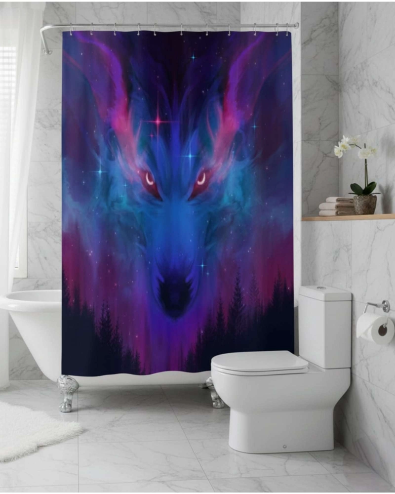 CORTINA DE BAÑO TELA GE NERO + FORRO IMPERMEABLE - 2