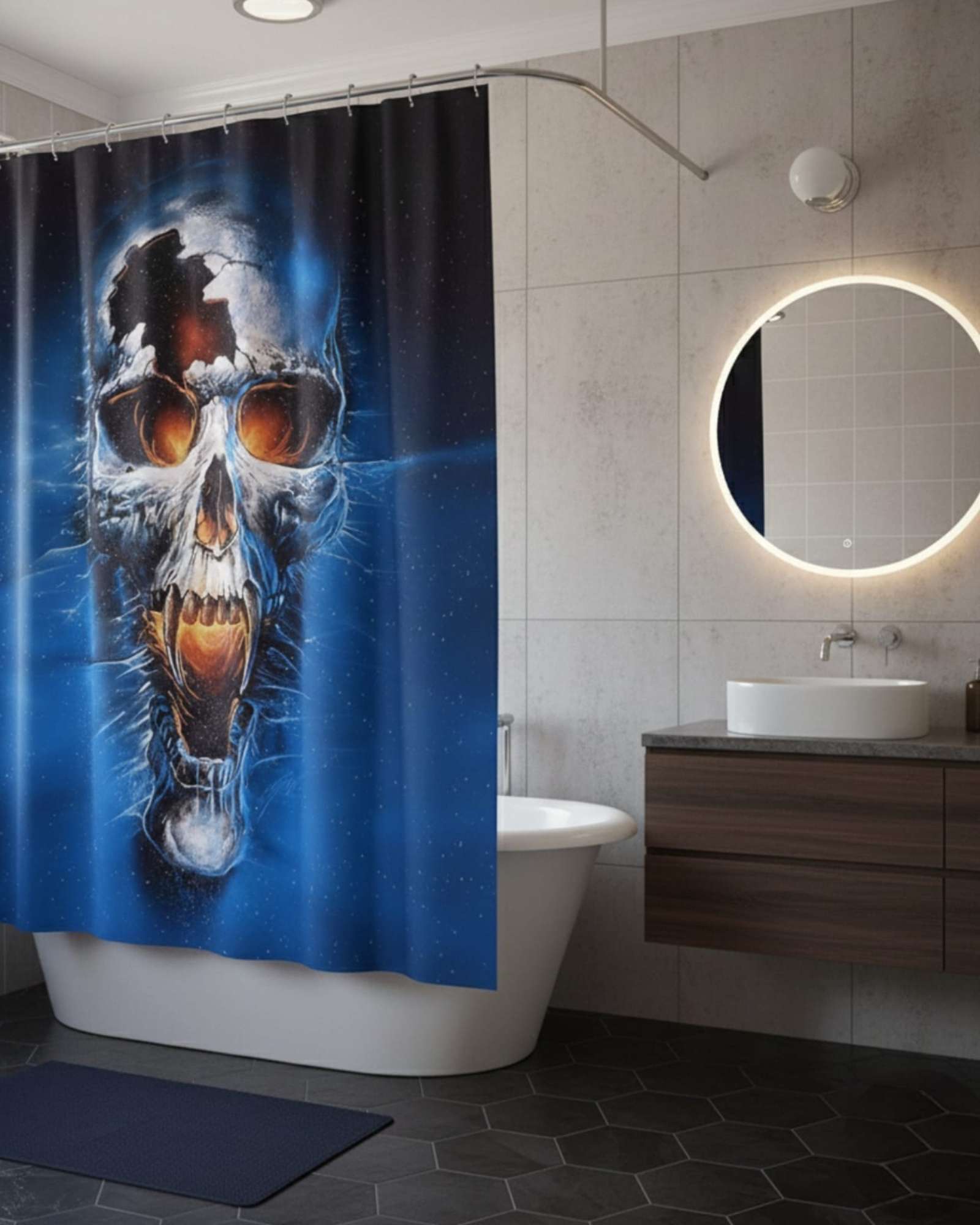 CORTINA DE BAÑO TELA GE NERO + FORRO IMPERMEABLE - 3