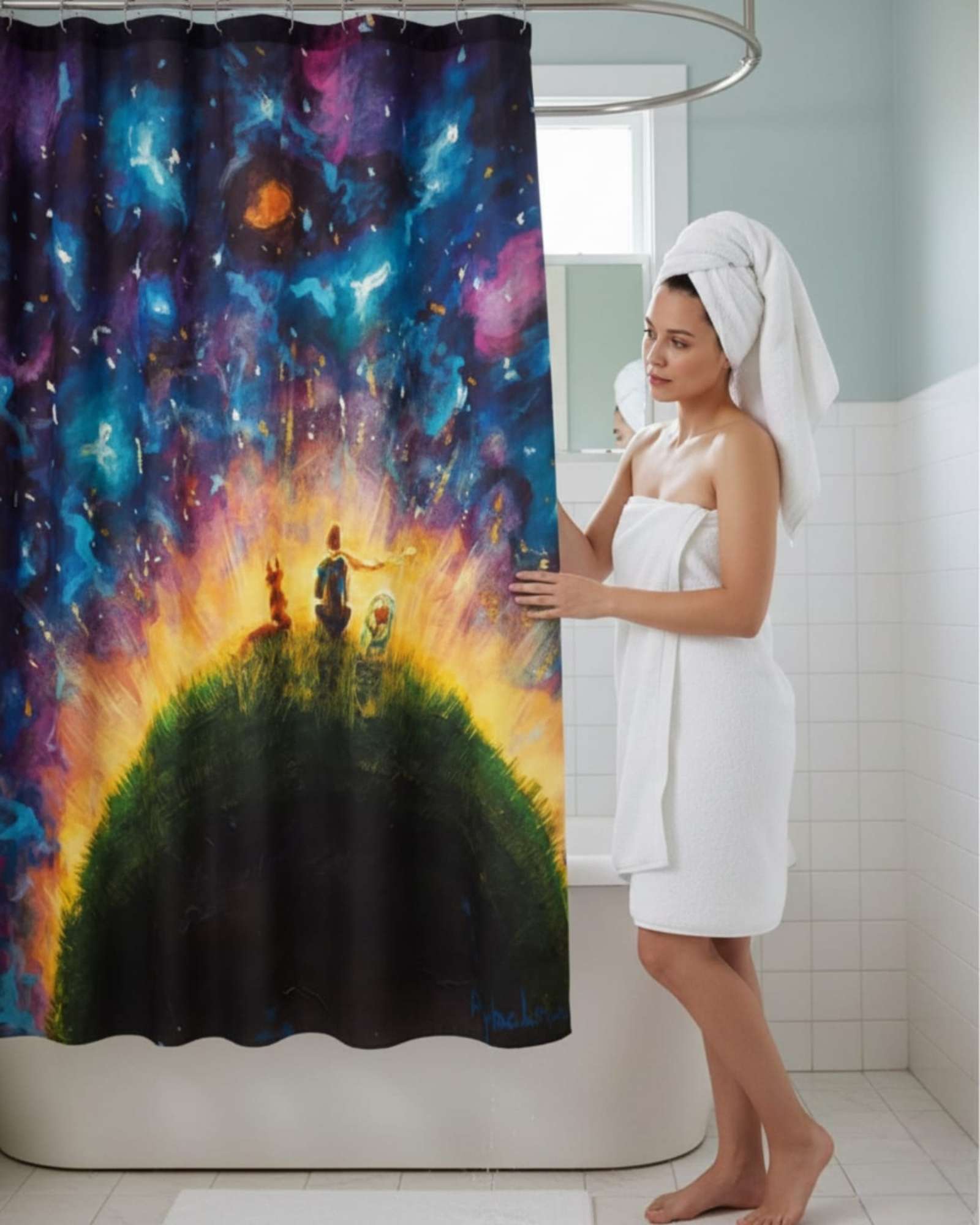 CORTINA DE BAÑO TELA GE NERO + FORRO IMPERMEABLE - 4