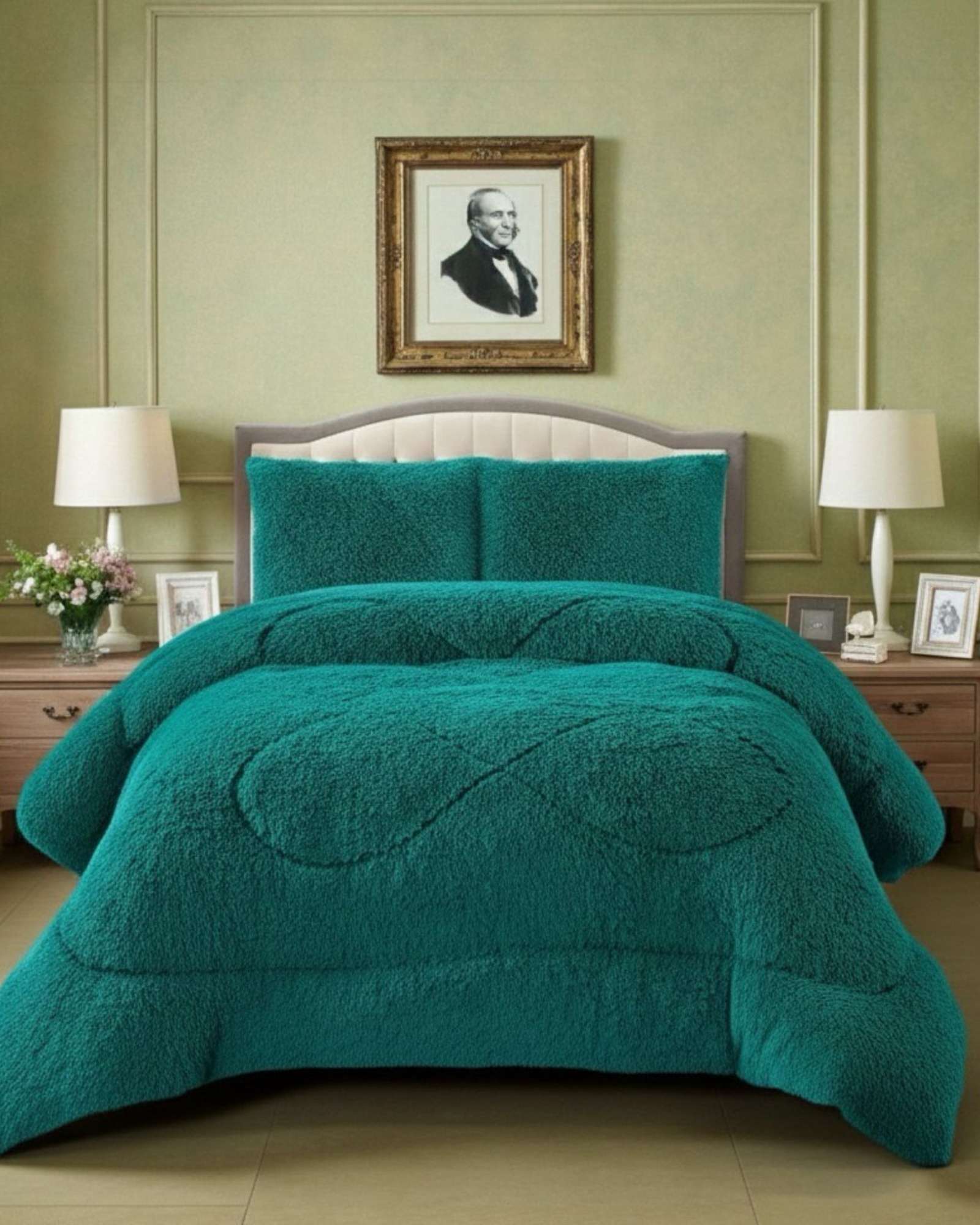 PLUMON CUBRECAMA 2 PLAZAS SHERPA PELUDO INVIERNO DISEÑO SUAVE - 3