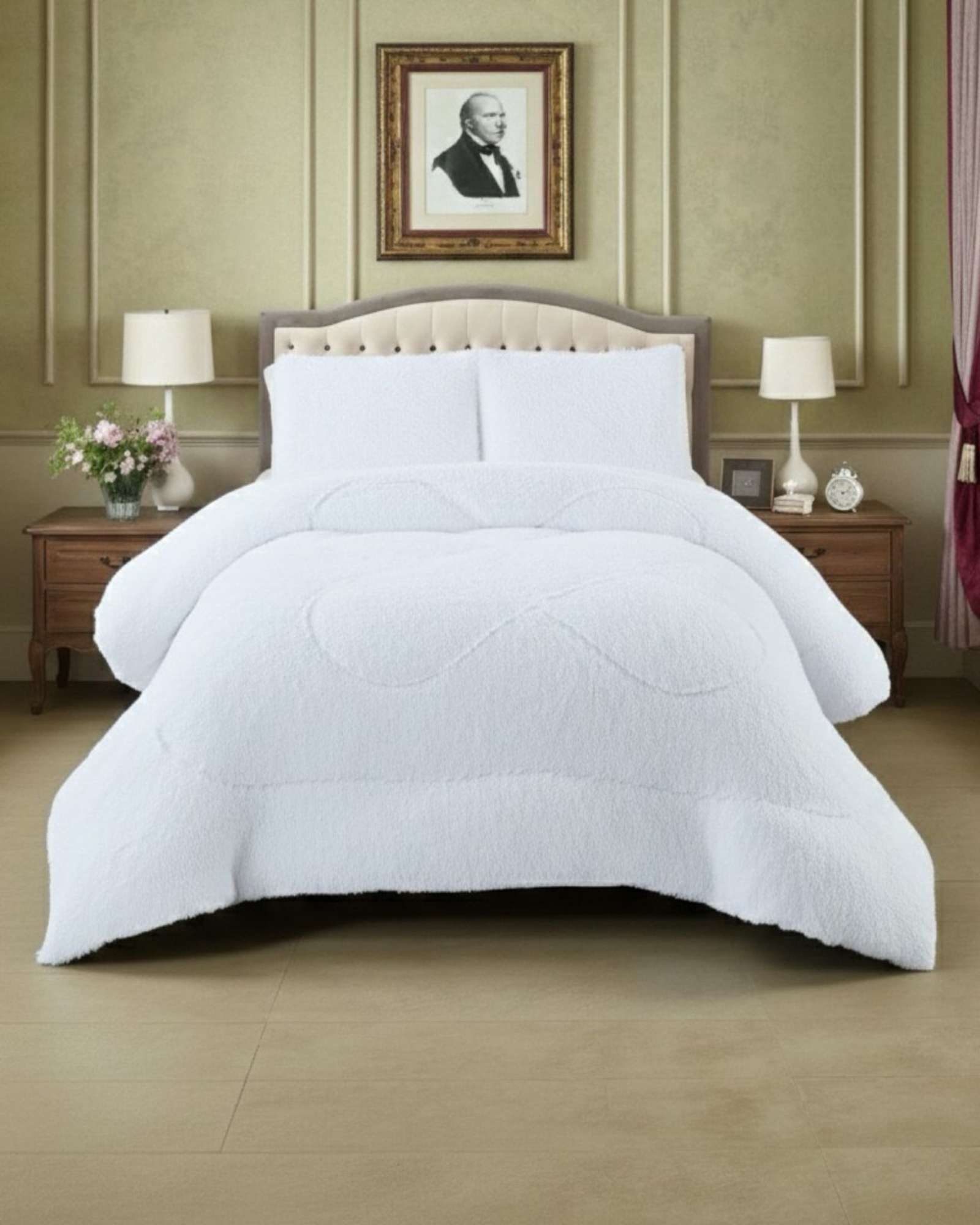 PLUMON CUBRECAMA 2 PLAZAS SHERPA PELUDO INVIERNO DISEÑO SUAVE - 3