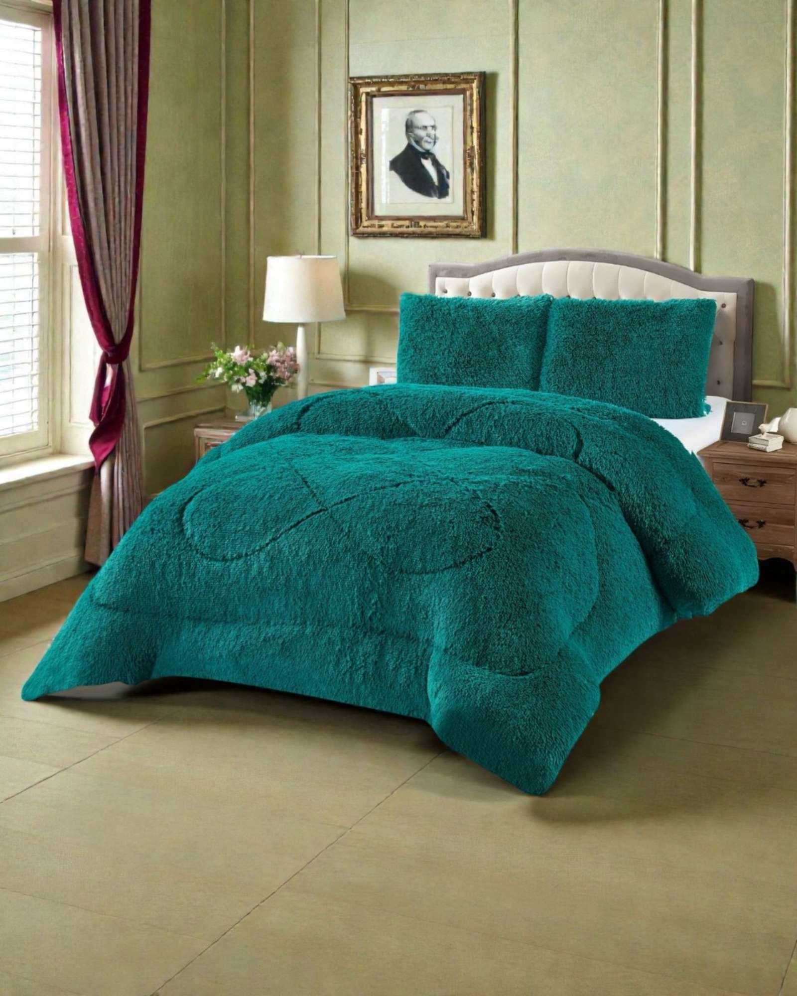PLUMON CUBRECAMA PLAZA Y MEDIA SHERPA PELUDO INVIERNO DISEÑO SUAVE - 4