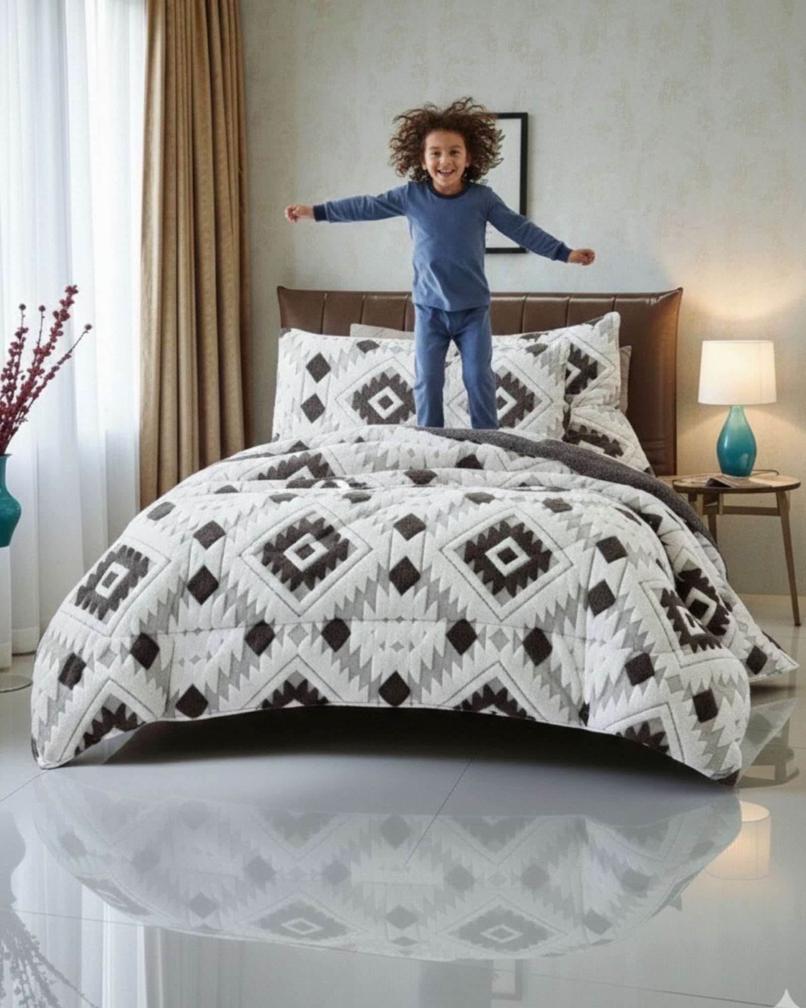 CUBRECAMA 2 PLAZAS CHIPORRO DISEÑO JACQUARD EXTRA SUAVE - 5
