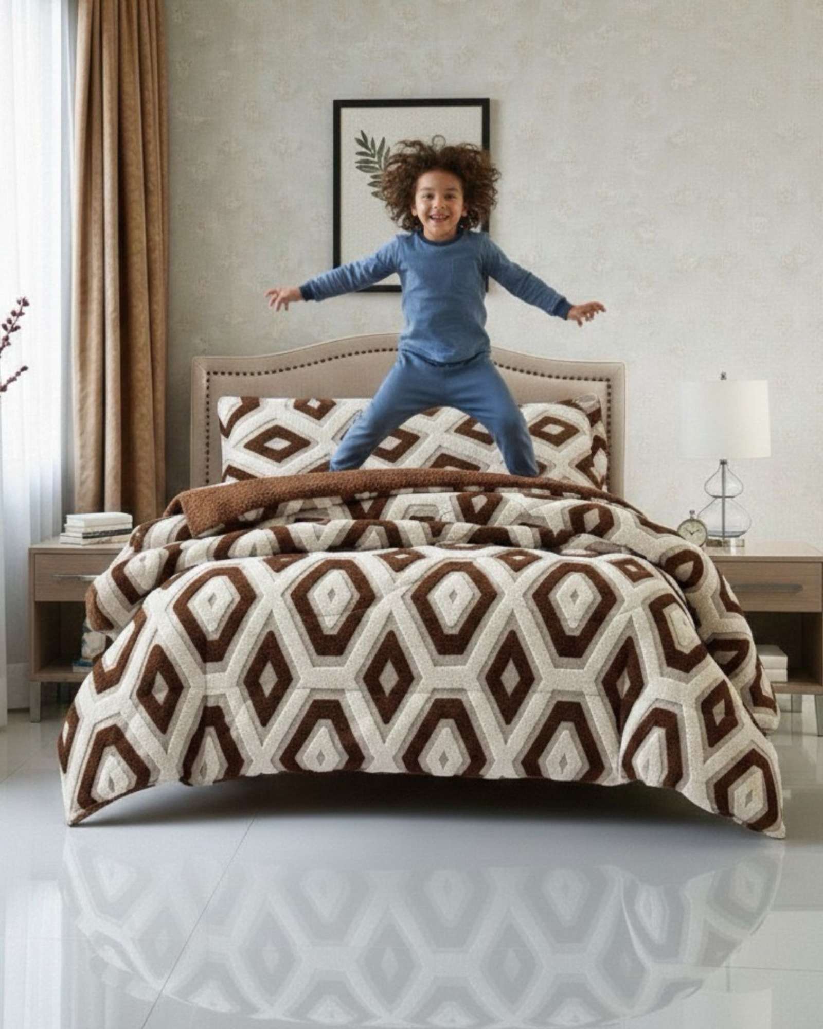 CUBRECAMA 2 PLAZAS CHIPORRO DISEÑO JACQUARD EXTRA SUAVE - 5