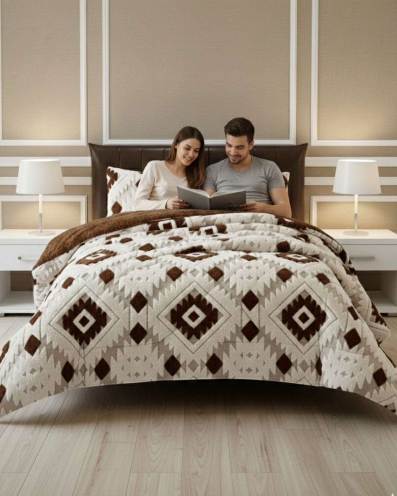 CUBRECAMA KING CHIPORRO DISEÑO JACQUARD TE RMICO SUAVE - 2
