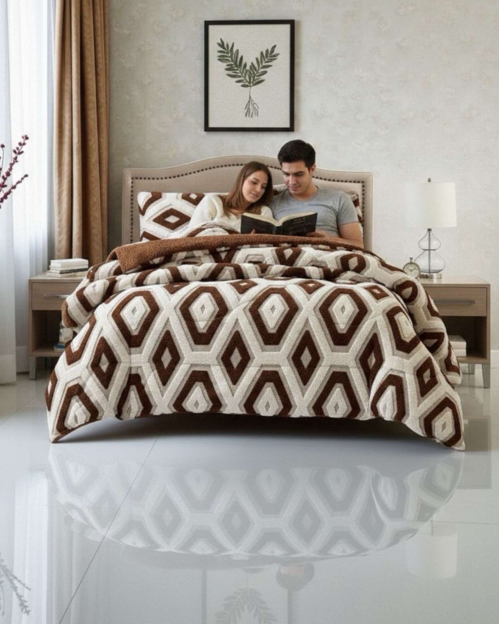 CUBRECAMA KING CHIPORRO DISEÑO JACQUARD TE RMICO SUAVE - 2