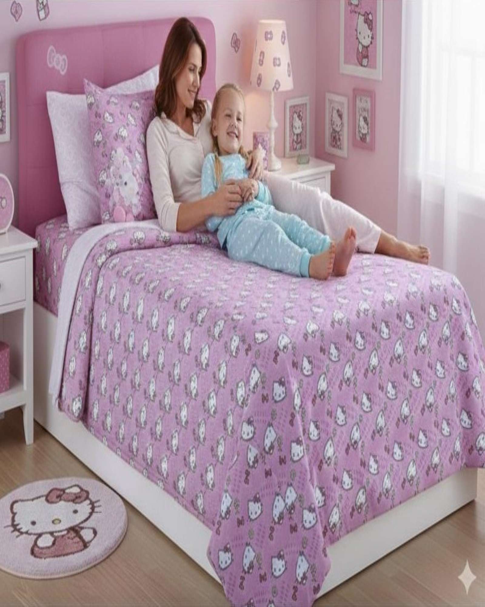 JUEGO DE SABANA PLAZA Y MEDIA HELLO KITTY - 1