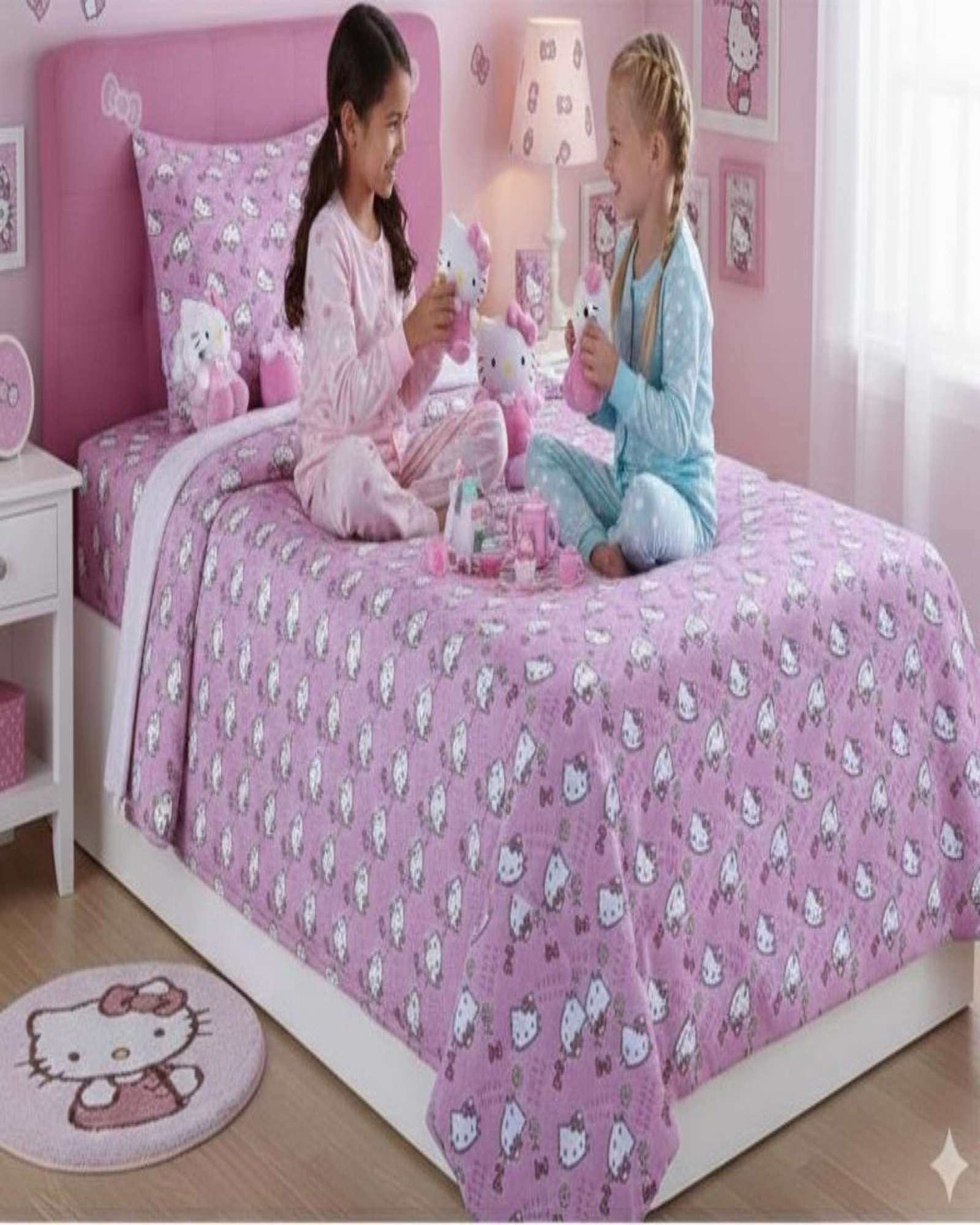 JUEGO DE SABANA PLAZA Y MEDIA HELLO KITTY - 4