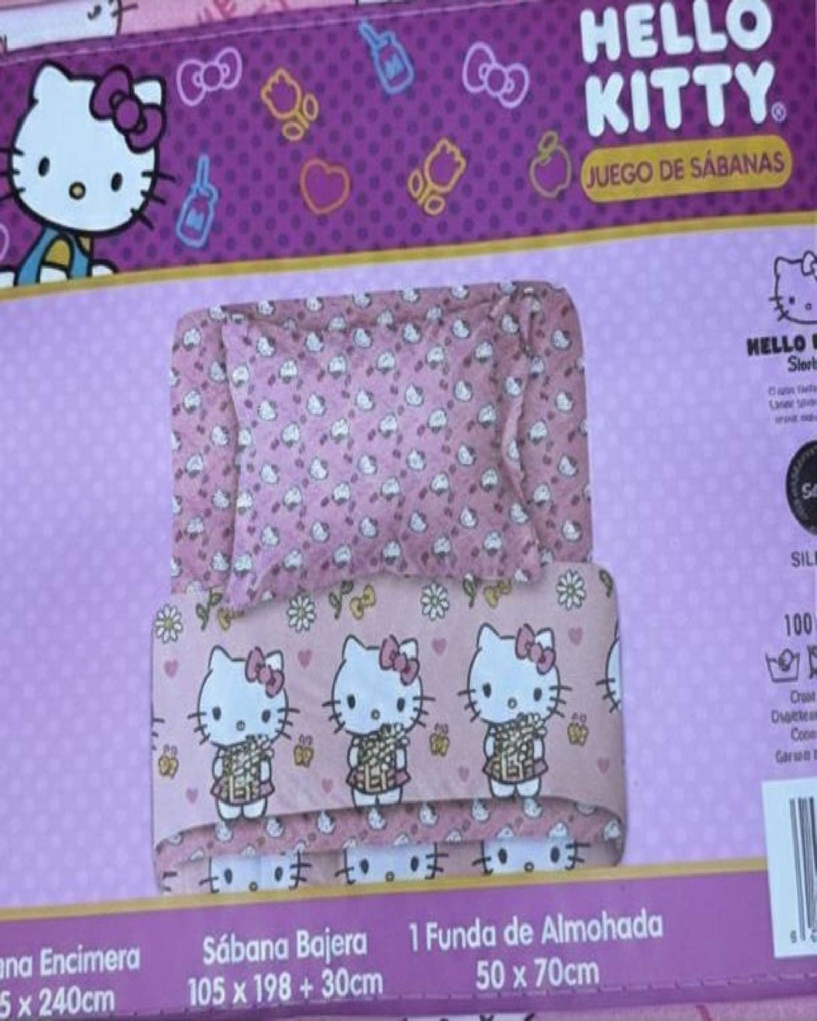 JUEGO DE SABANA PLAZA Y MEDIA HELLO KITTY - 5