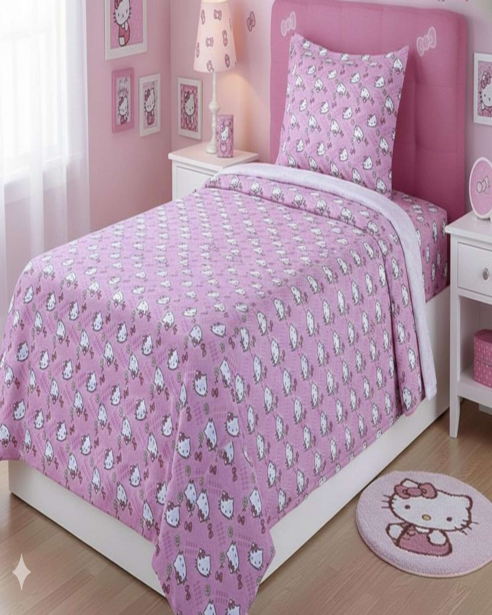 JUEGO DE SABANA PLAZA Y MEDIA HELLO KITTY - 6