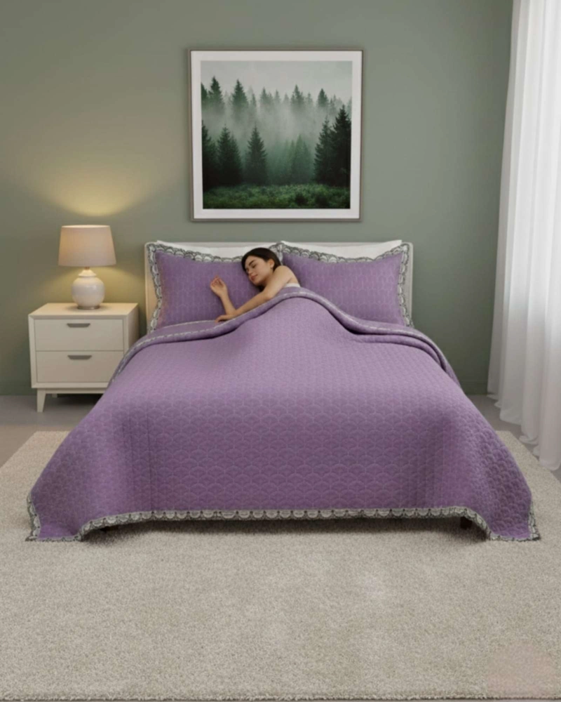 CUBRECAMAS QUILT BORDADOS 2 PLAZA EXTRA SUAVE - 4