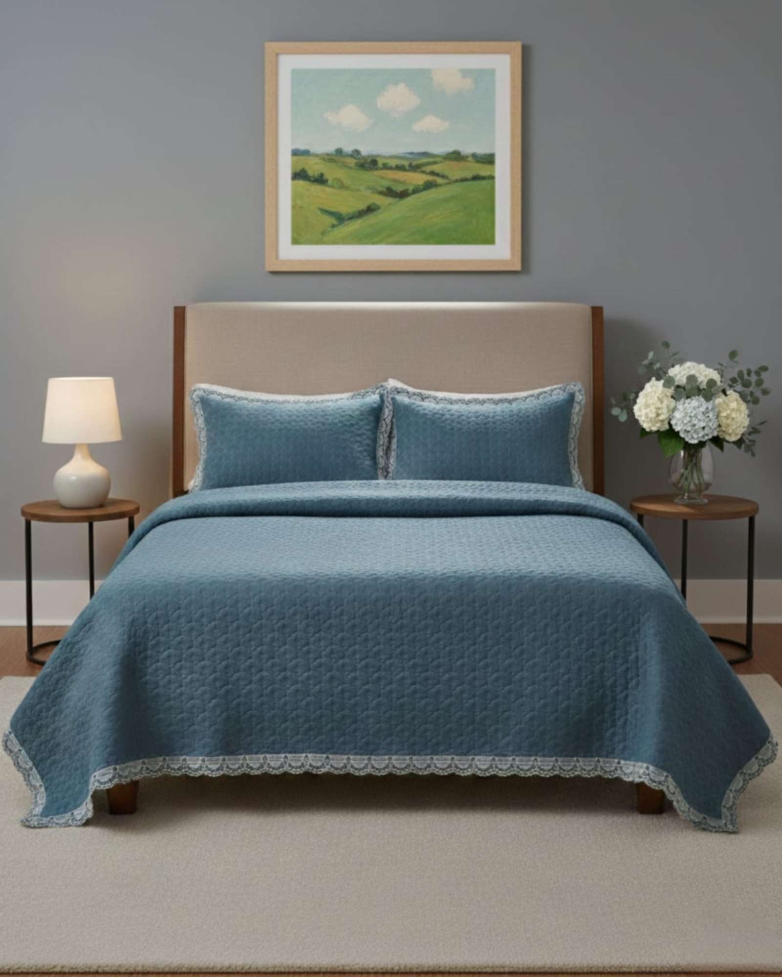 CUBRECAMAS QUILT BORDADOS 2 PLAZA EXTRA SUAVE - 5
