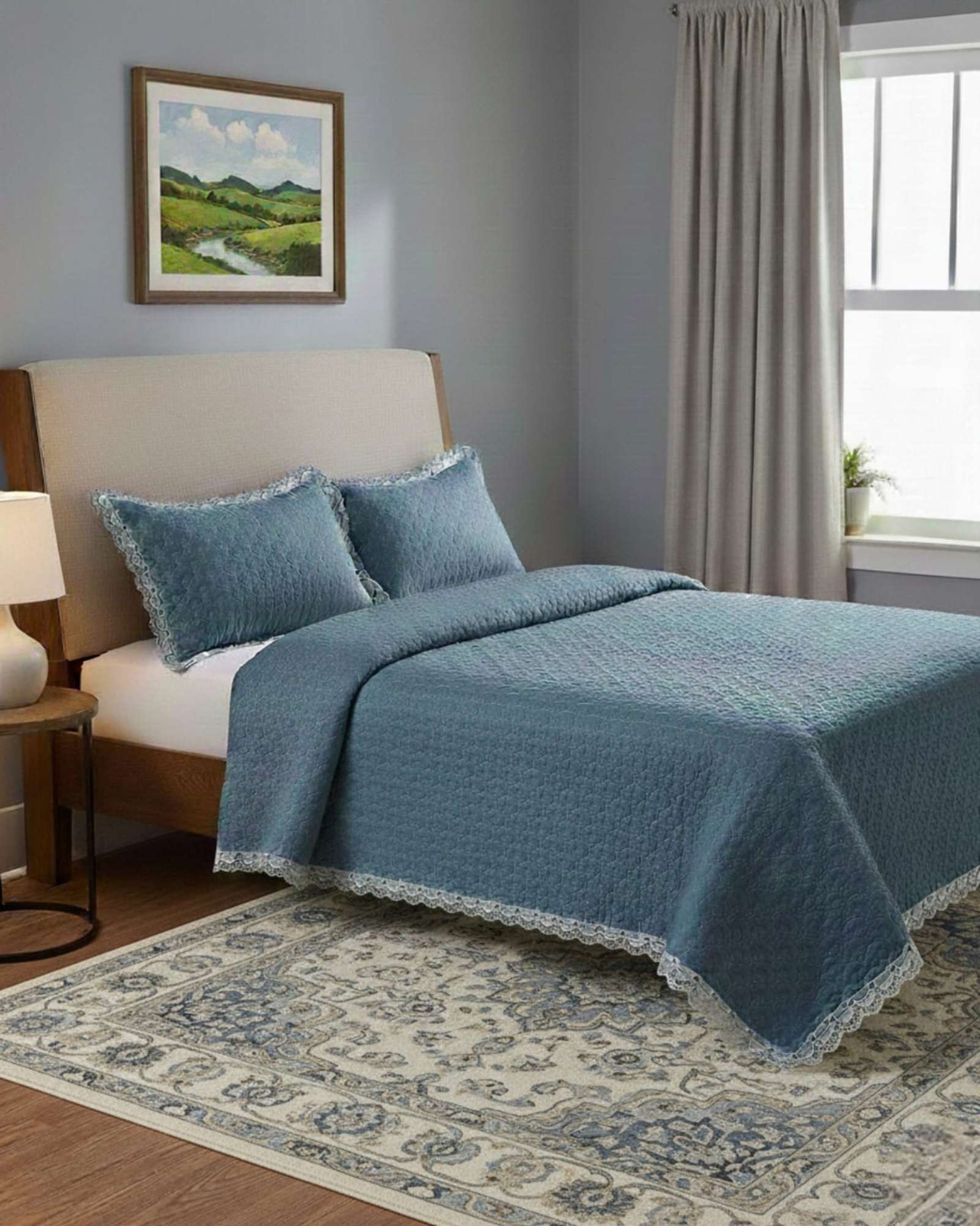 CUBRECAMAS QUILT BORDADOS 2 PLAZA EXTRA SUAVE - 6