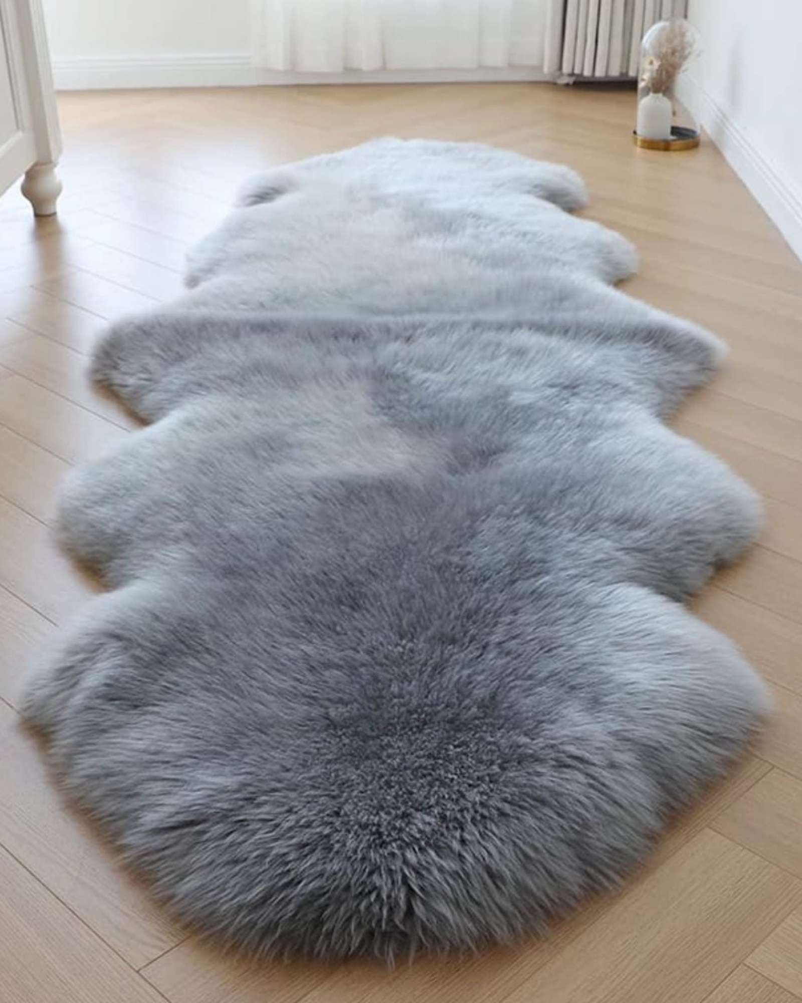 JUEGO DE 2 ALFOMBRA DE PELO DE OVEJA SINTETICO ULTRA SUAVE - 6