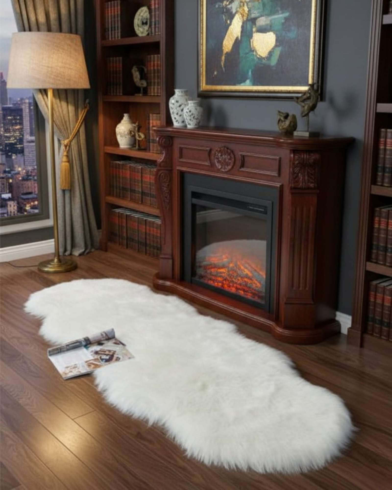 ALFOMBRA DE PELO DE OVEJA SINTETICO ULTRA SUAVE - 1