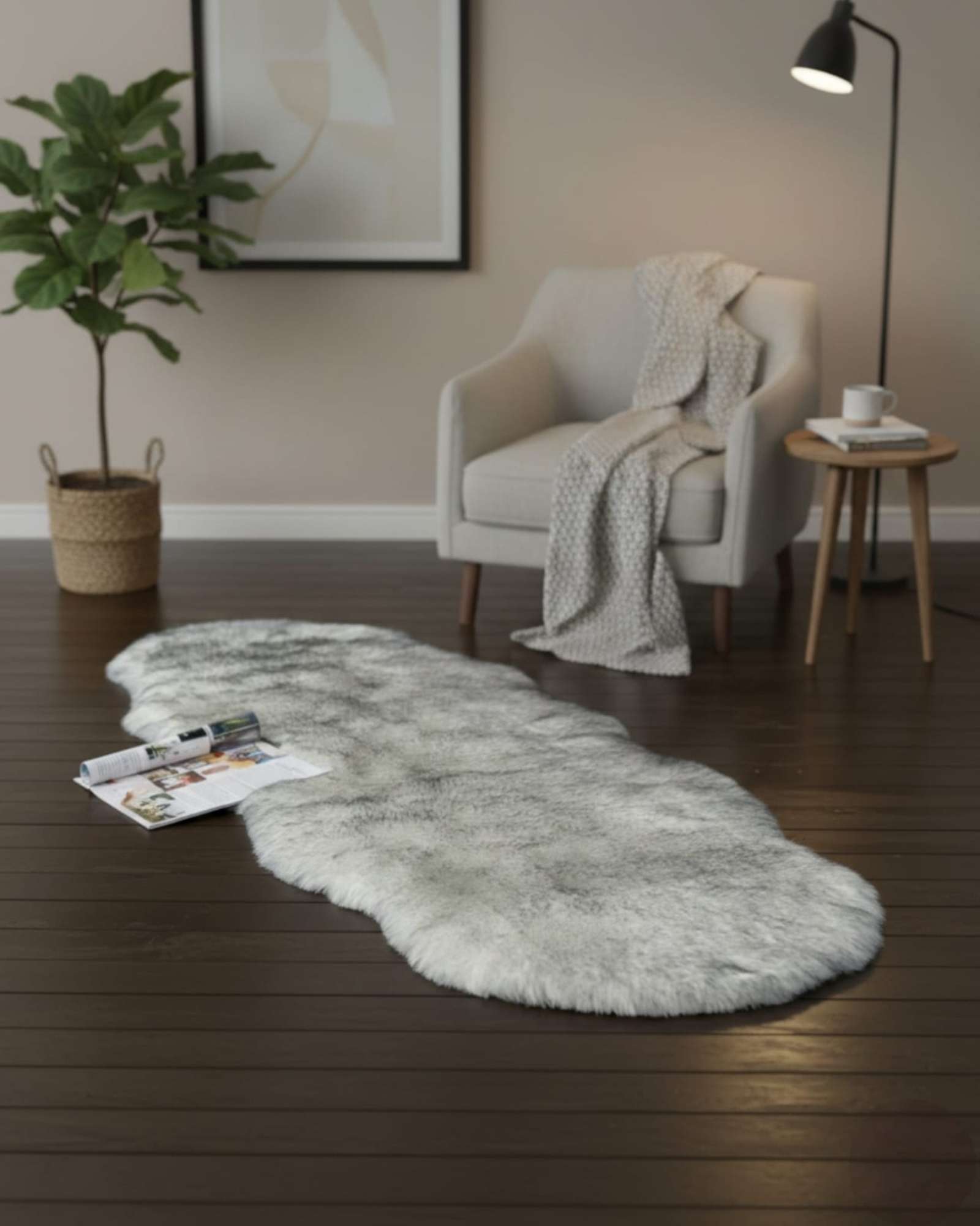 ALFOMBRA DE PELO DE OVEJA SINTETICO ULTRA SUAVE - 2