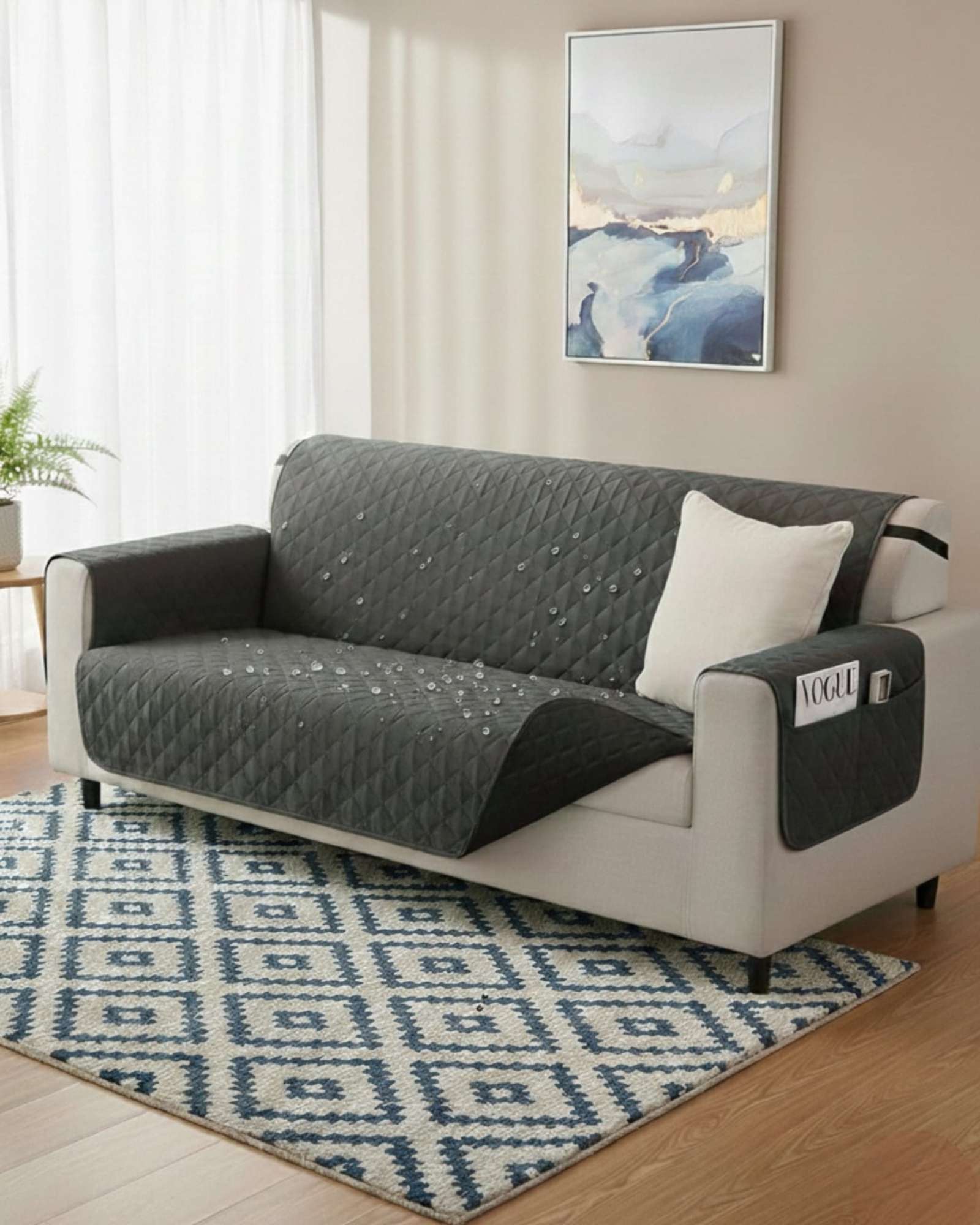 CUBRE SILLON REVERSIBLES CON BOLSAS 3 CUERPOS - 1