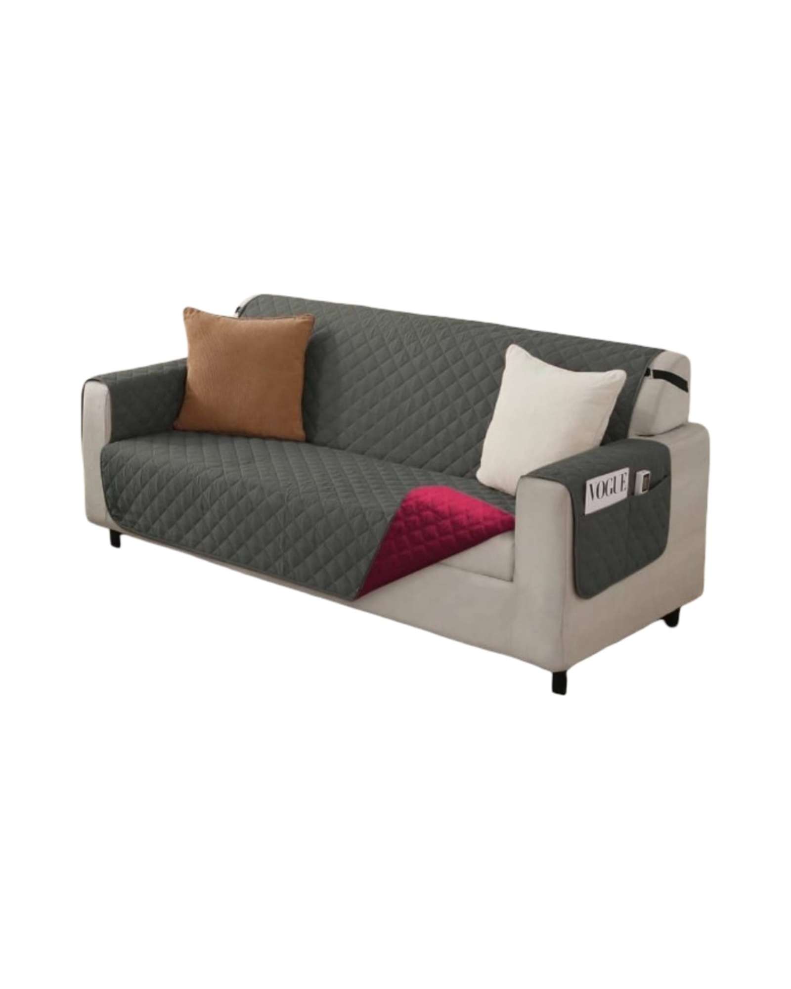 CUBRE SILLON REVERSIBLES CON BOLSAS 3 CUERPOS - 3