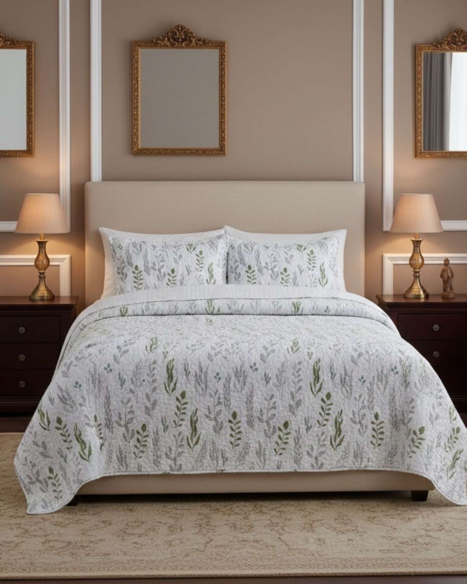 CUBRECAMA QUILT CON SHERPA PLAZA Y MEDIA DISEÑO ELEGANTE 180X230CM - 3
