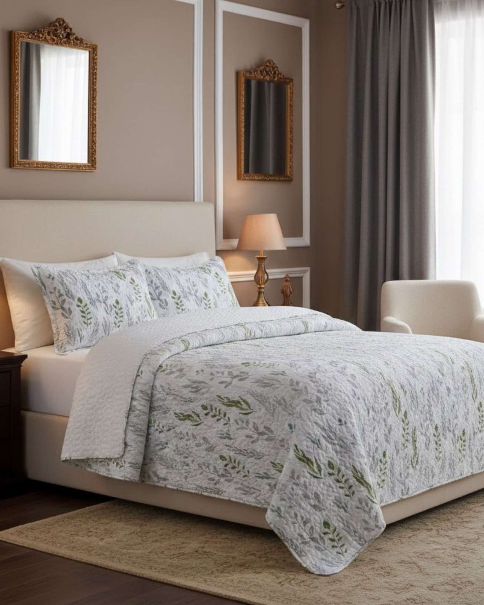 CUBRECAMA QUILT CON SHERPA PLAZA Y MEDIA DISEÑO ELEGANTE 180X230CM - 4