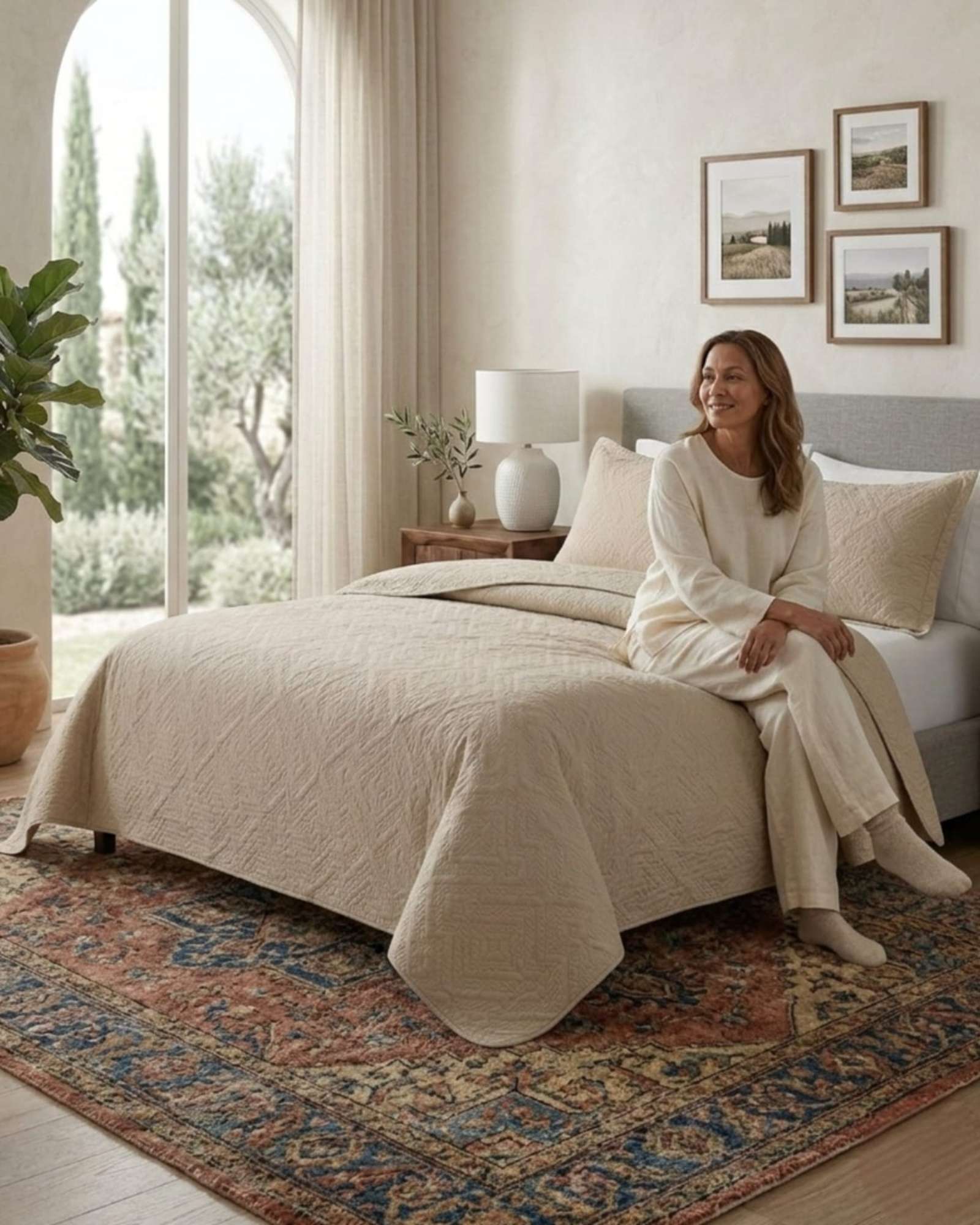 QUILT DE VERANO TRANSPIRABLE, LIGERO Y ELEGANTE KING - 1