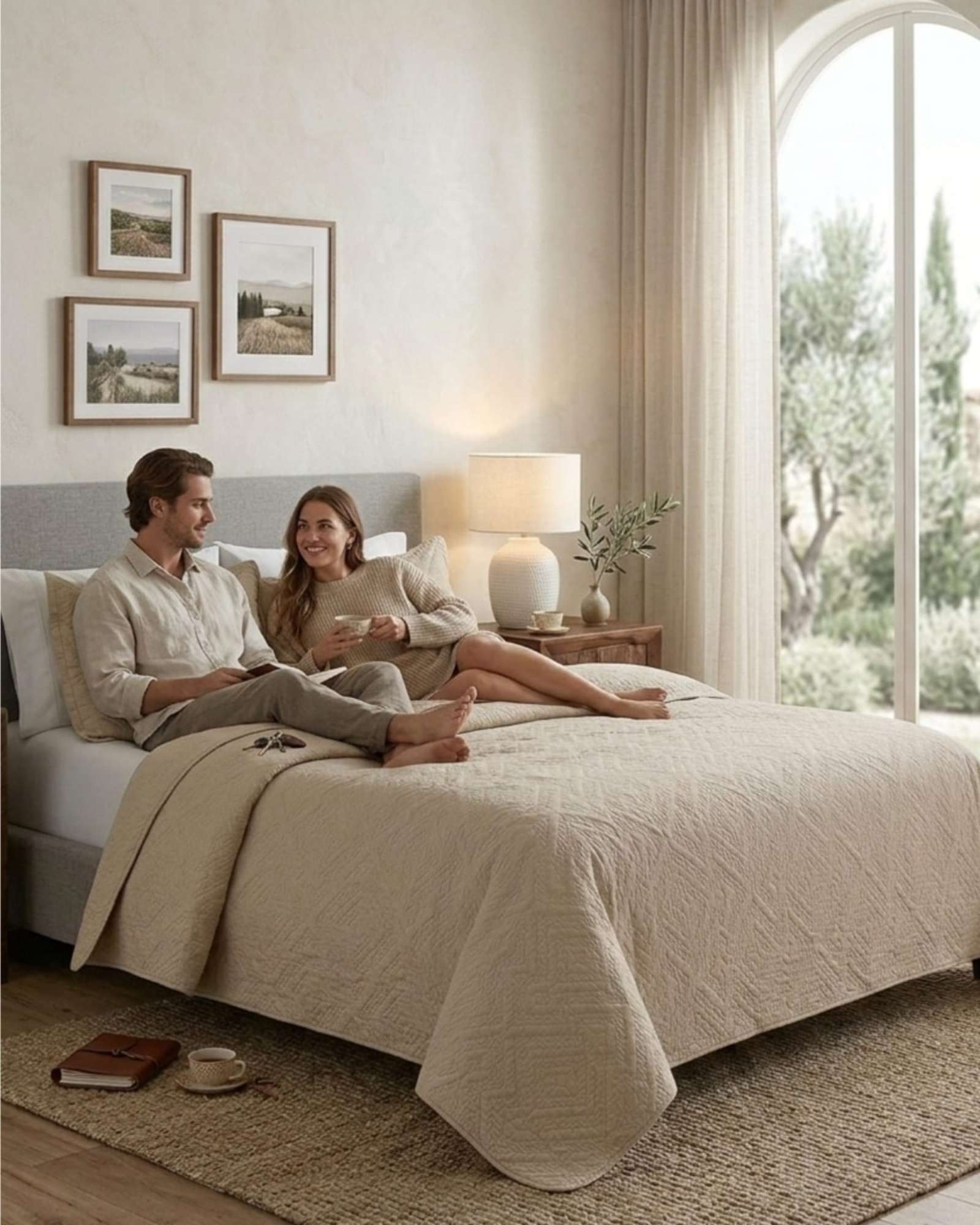 QUILT DE VERANO TRANSPIRABLE, LIGERO Y ELEGANTE KING - 4