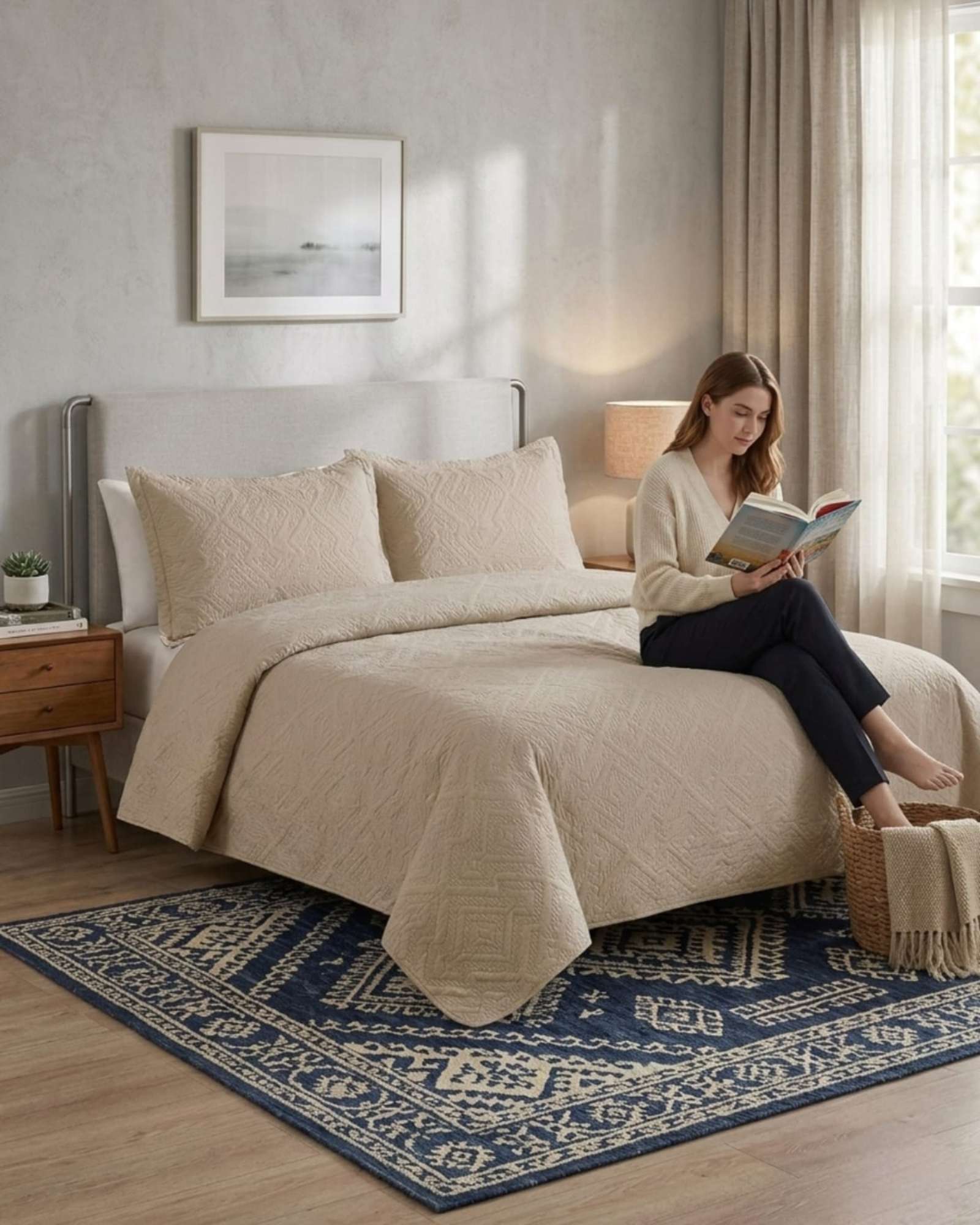 QUILT DE VERANO TRANSPIRABLE, LIGERO Y ELEGANTE KING - 5